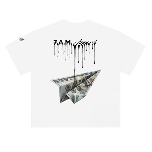 FAM MONEY PLANE Heavyweight Drop Cotton T-Shirt