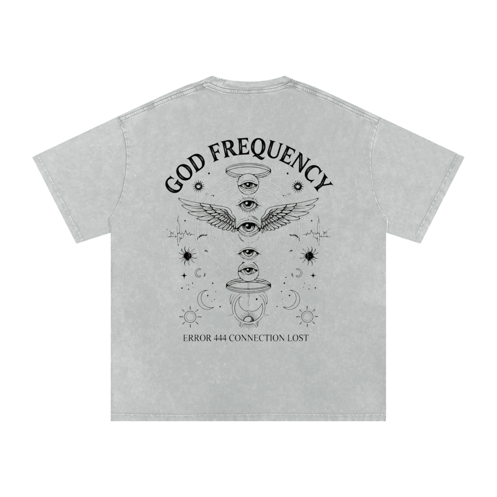 NO SIGNAL Snow Washed Oversized Cotton T-Shirt