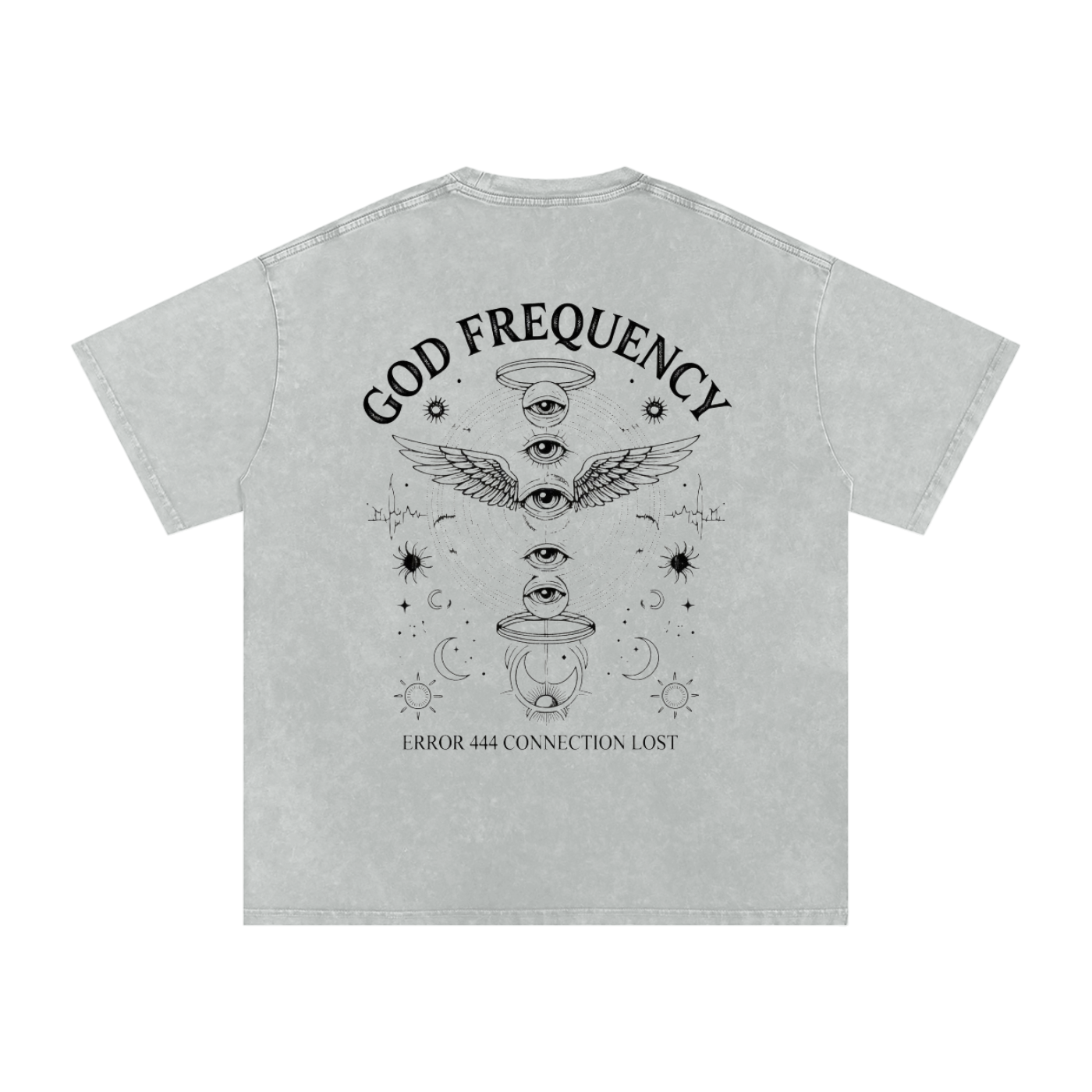 NO SIGNAL Snow Washed Oversized Cotton T-Shirt