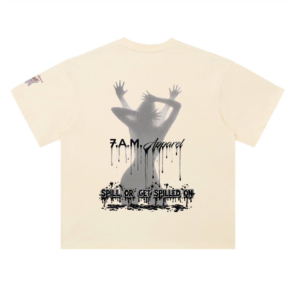 Spill Girl Heavyweight Drop Shoulder Cotton T-Shirt