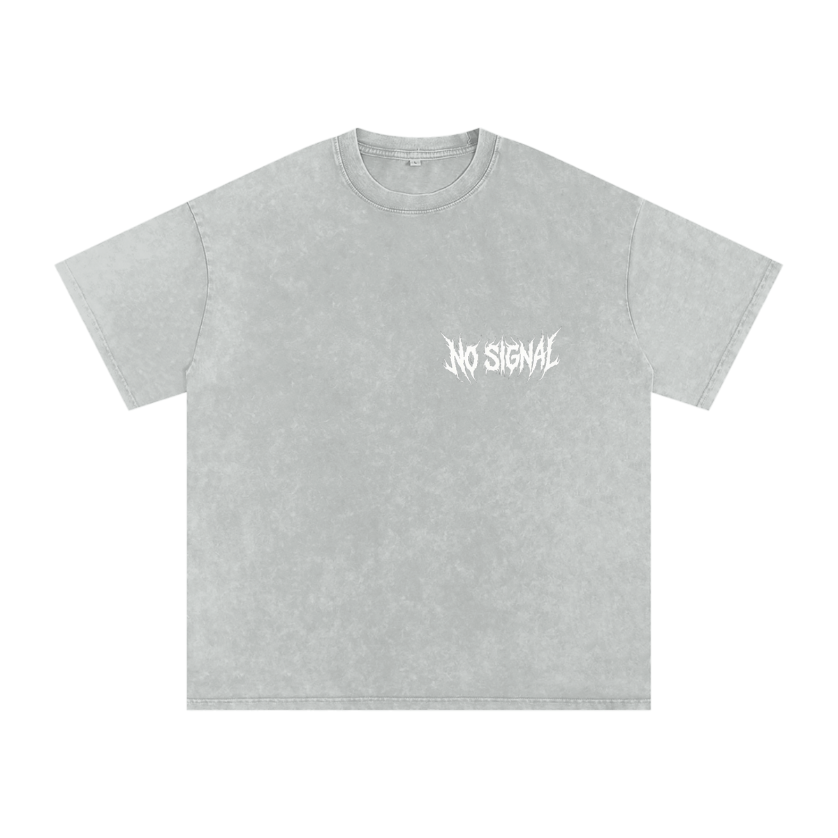 NO SIGNAL Snow Washed Oversized Cotton T-Shirt