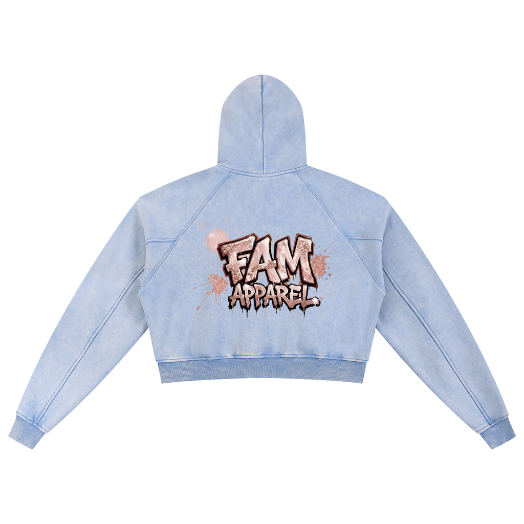 Rose Gold SPILL Cropped Hoodie
