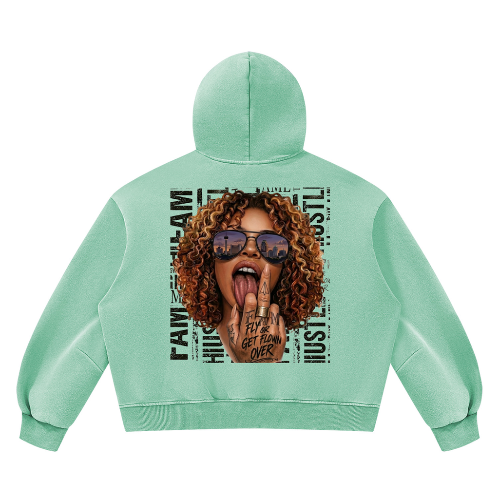 Unisex Vintage Wash Boxy Fleece Hoodie