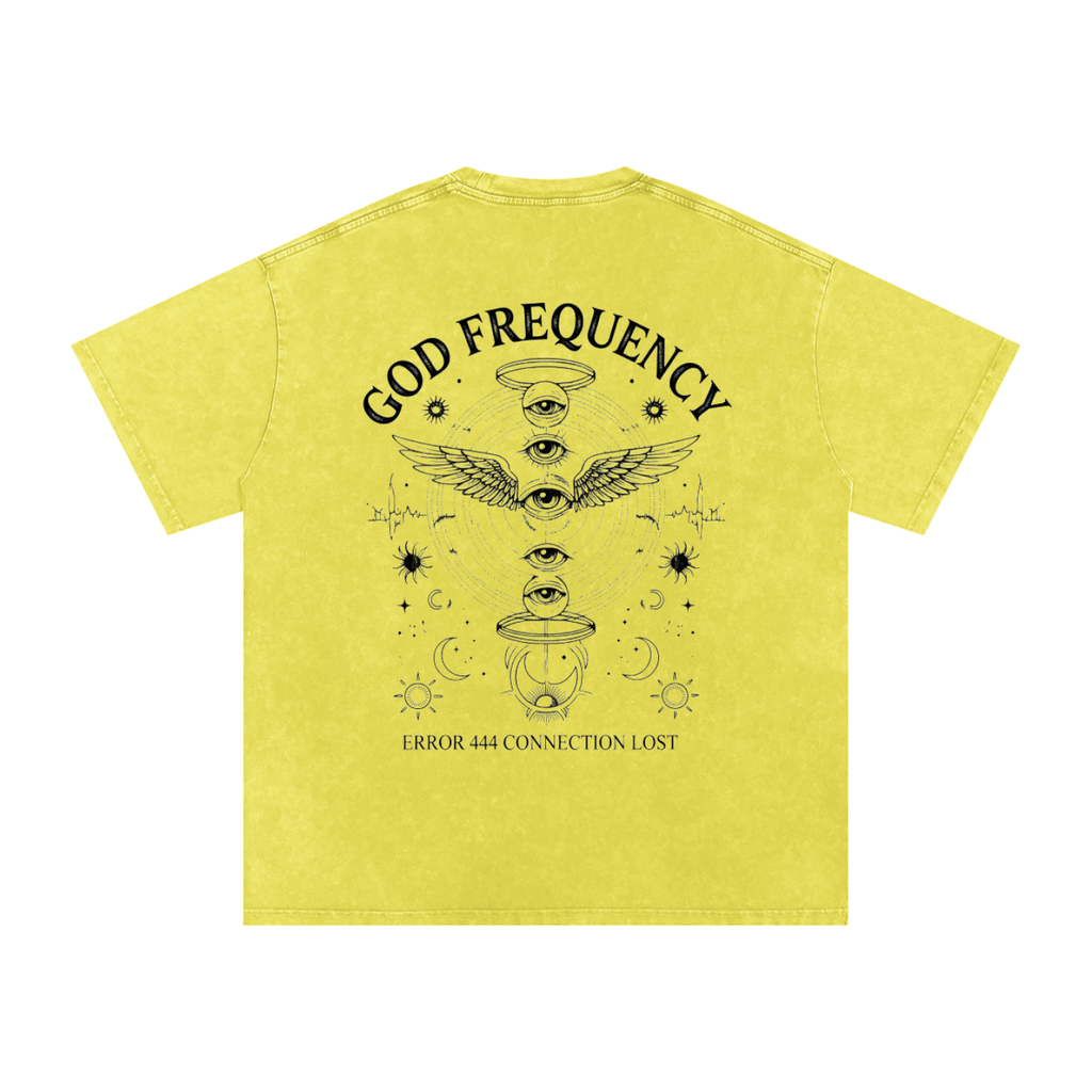 NO SIGNAL Snow Washed Oversized Cotton T-Shirt