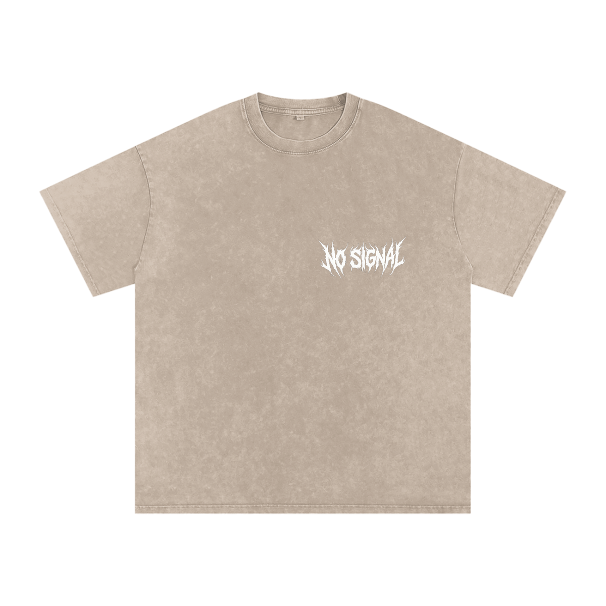 NO SIGNAL Snow Washed Oversized Cotton T-Shirt