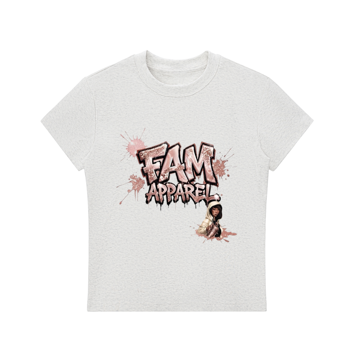 FAM APPAREL GIRLY Bodycon Crewneck T-Shirt
