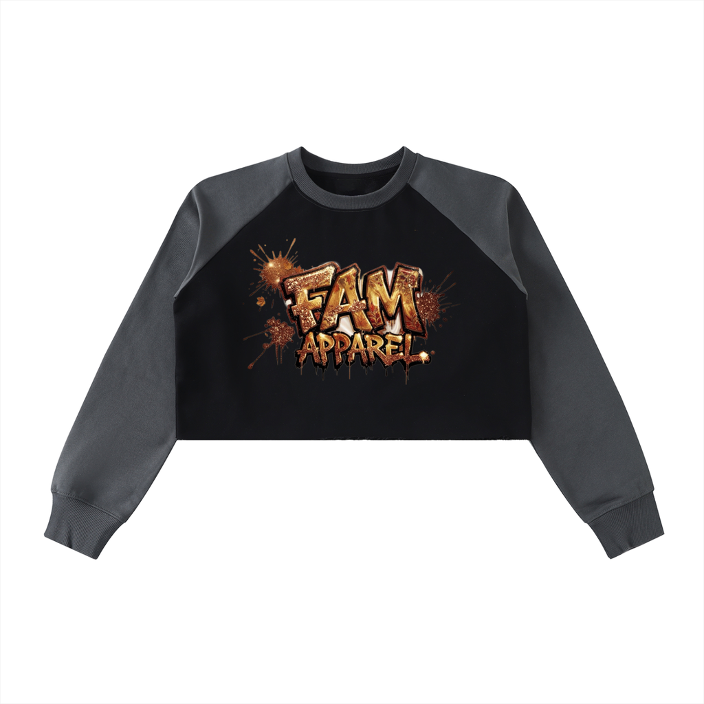 Women's FALL (Burgundy) Crop Sweatshirt