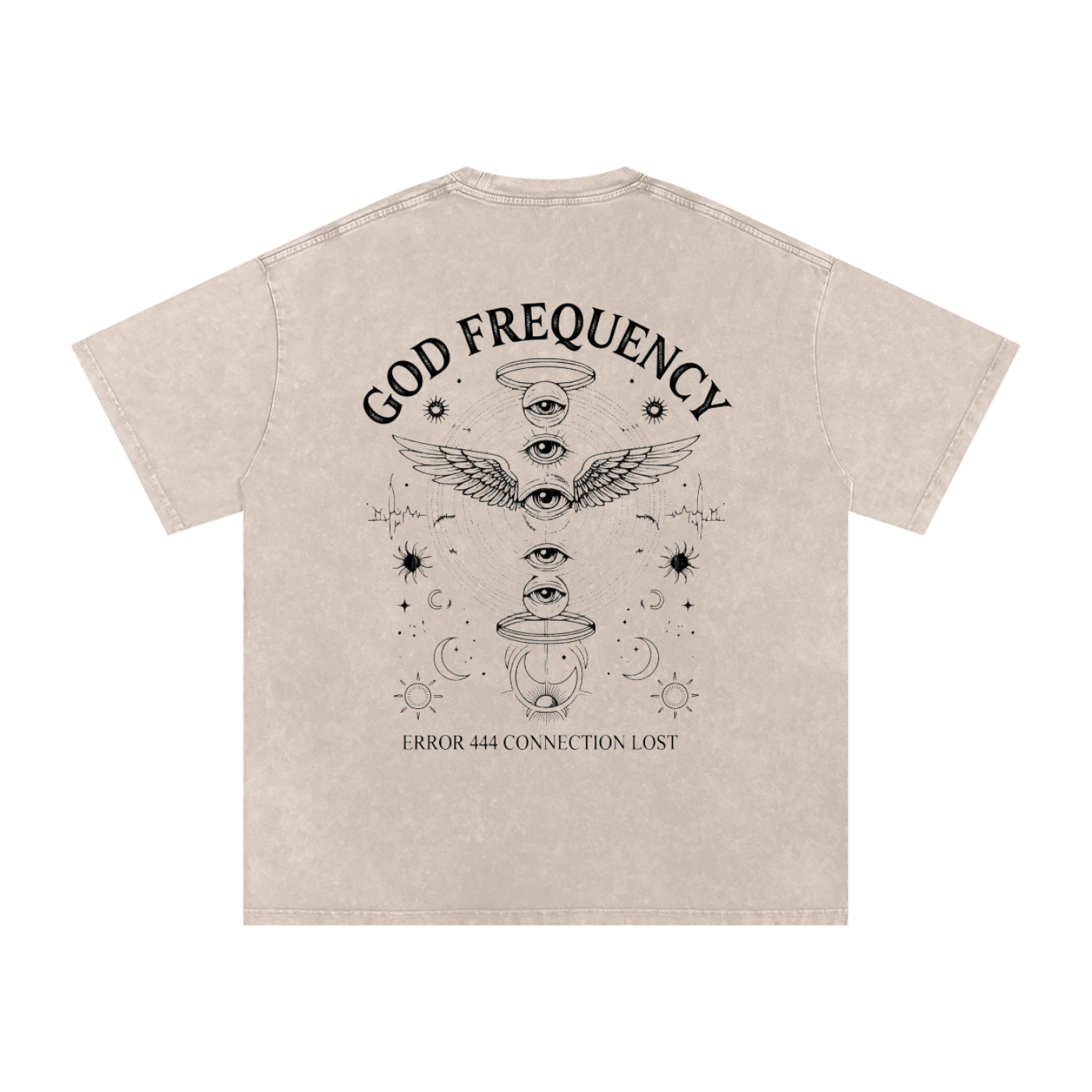 NO SIGNAL Snow Washed Oversized Cotton T-Shirt