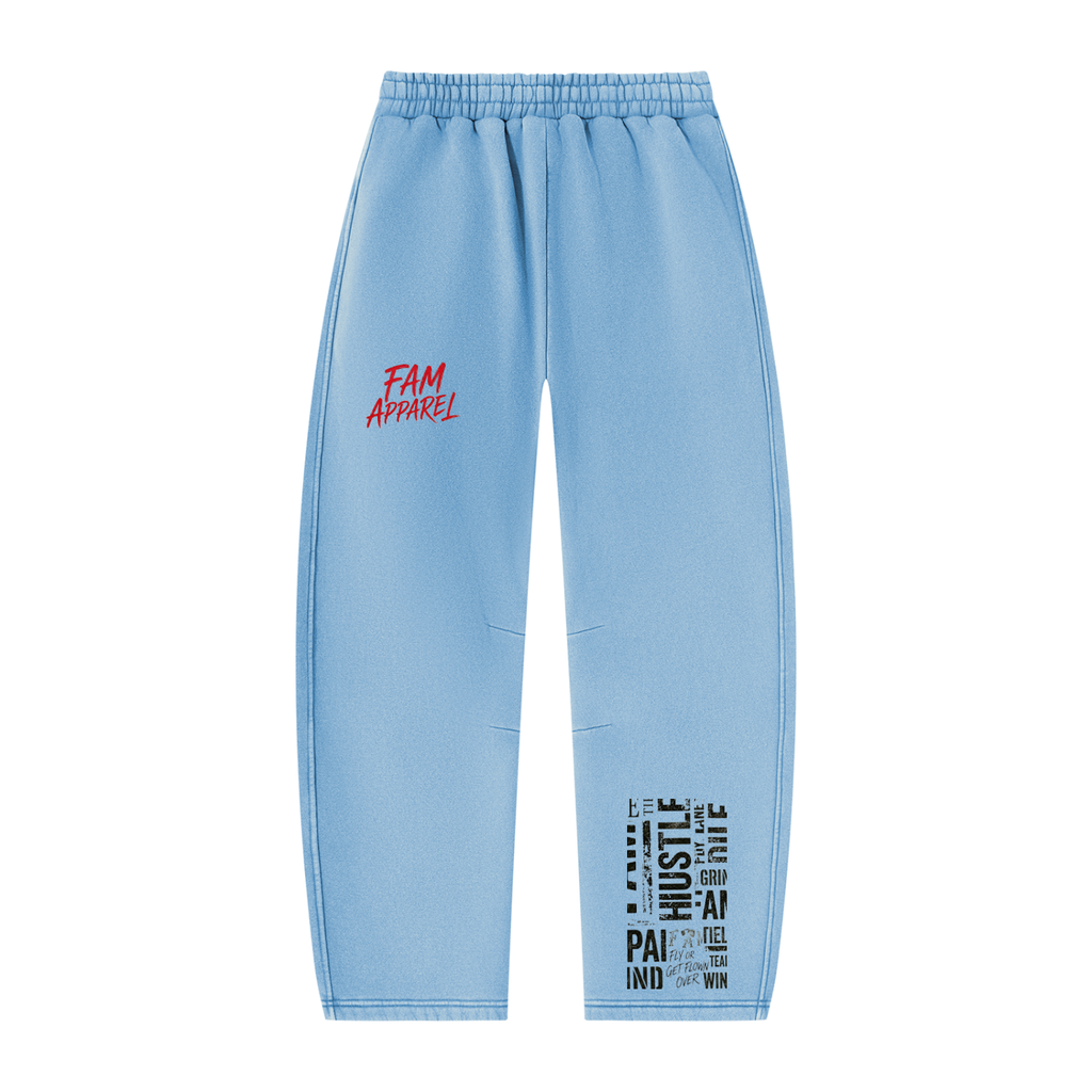 Unisex Vintage Wash Barrel Leg Fleece Sweatpants