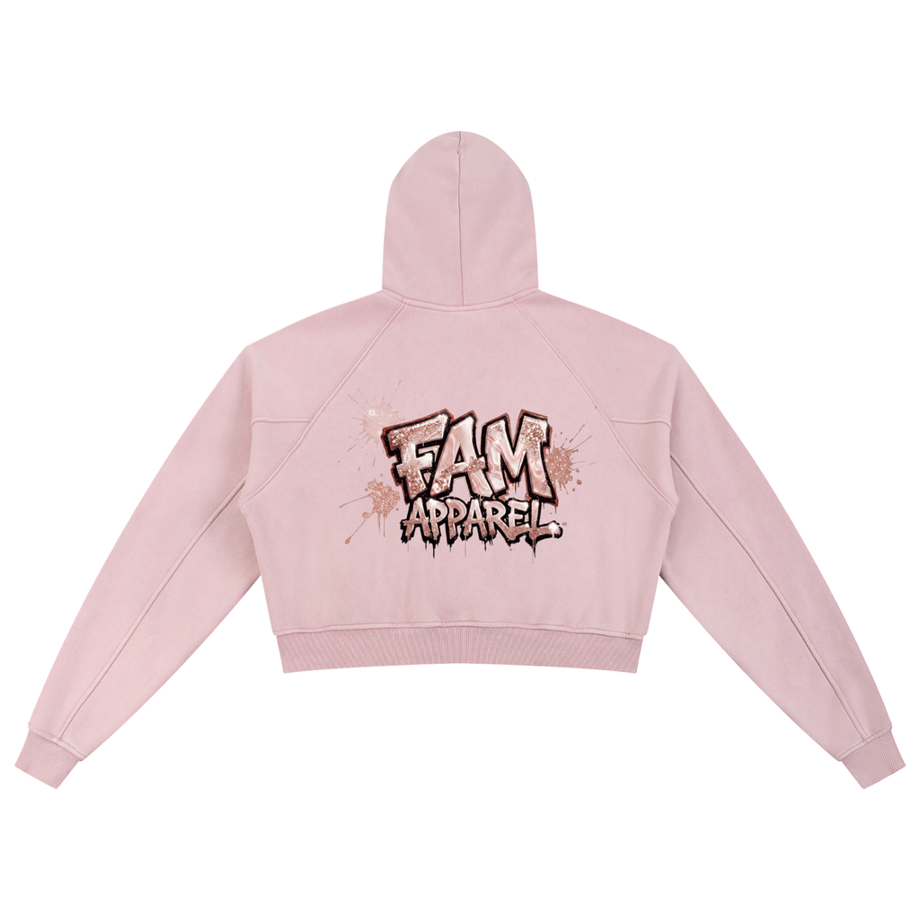 Rose Gold SPILL Cropped Hoodie