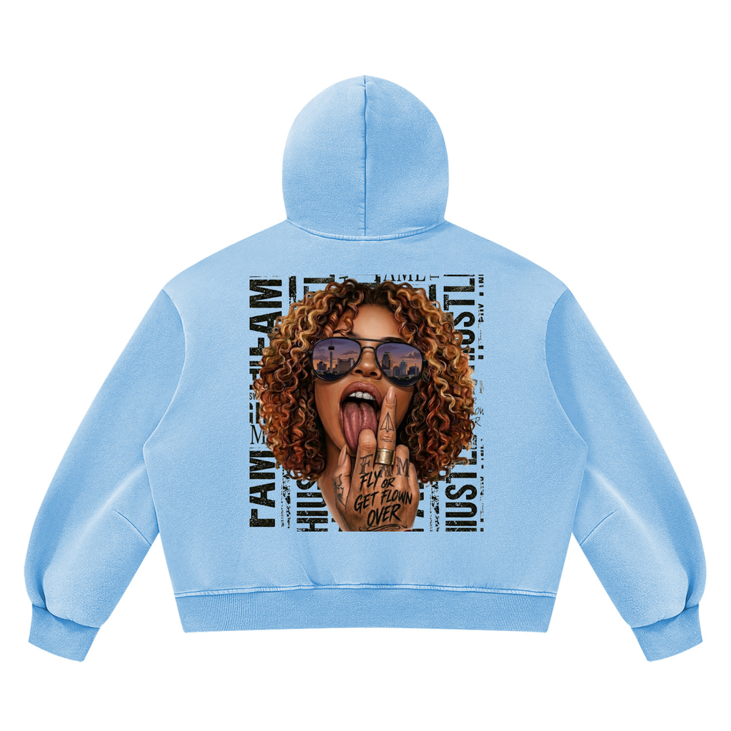 Unisex Vintage Wash Boxy Fleece Hoodie