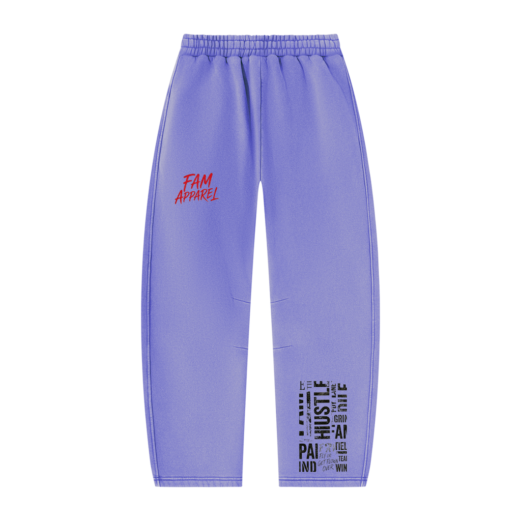 Unisex Vintage Wash Barrel Leg Fleece Sweatpants