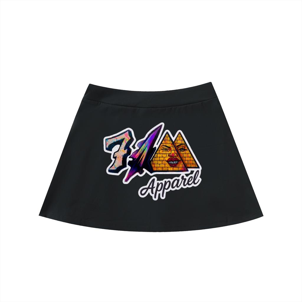 High-Waist Pocketed A-Line Skirt