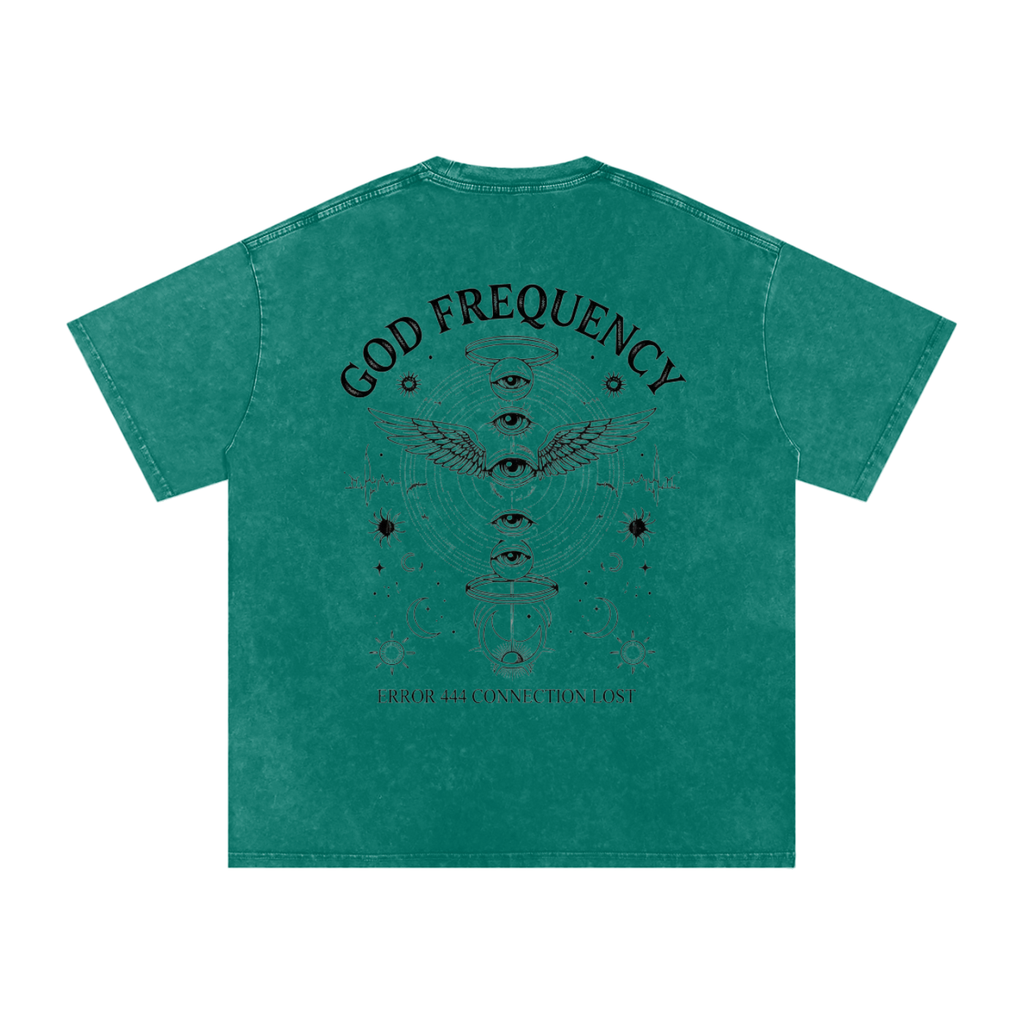 NO SIGNAL Snow Washed Oversized Cotton T-Shirt