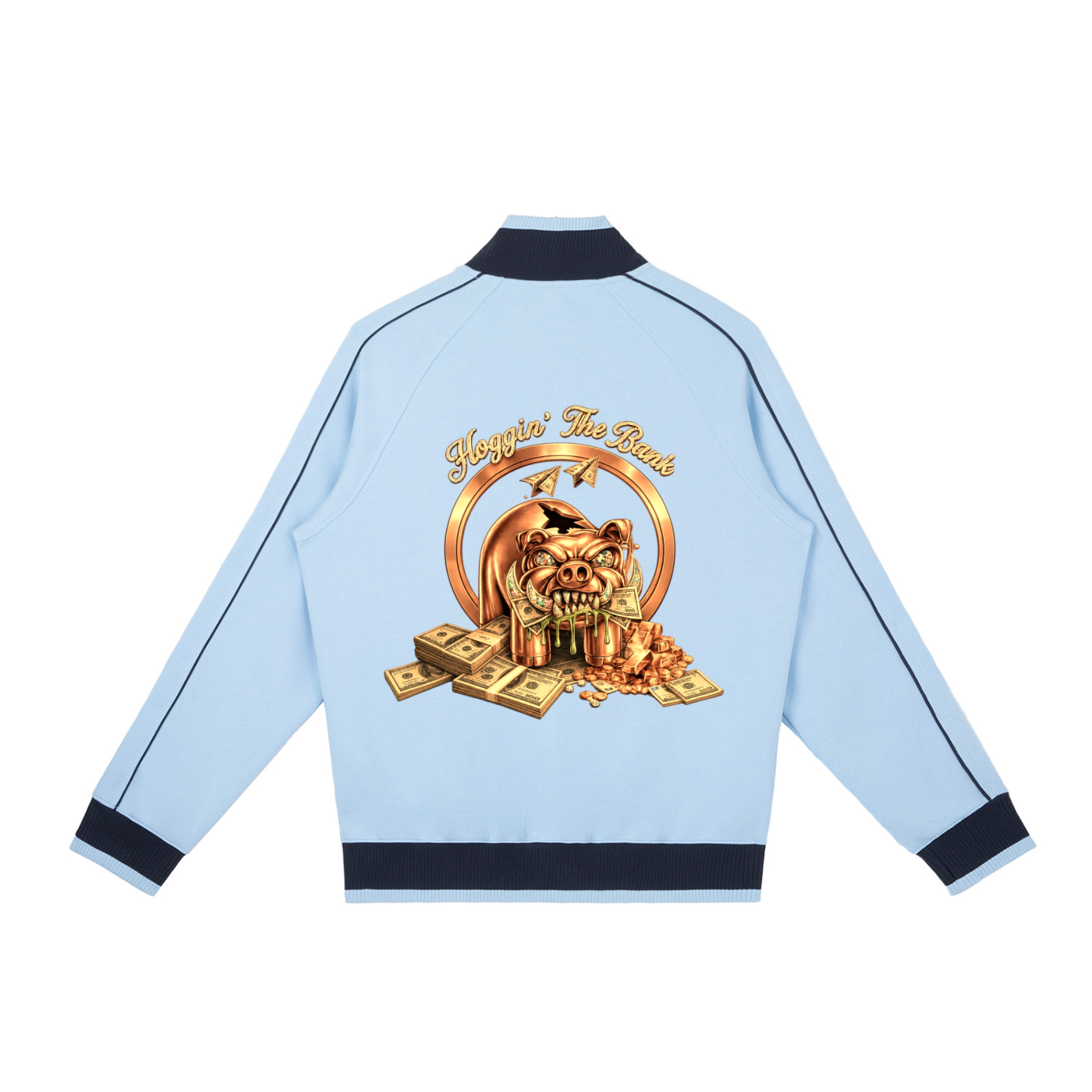 HOGGIN THE BANK Block Raglan Sleeve Zip Track Jacket