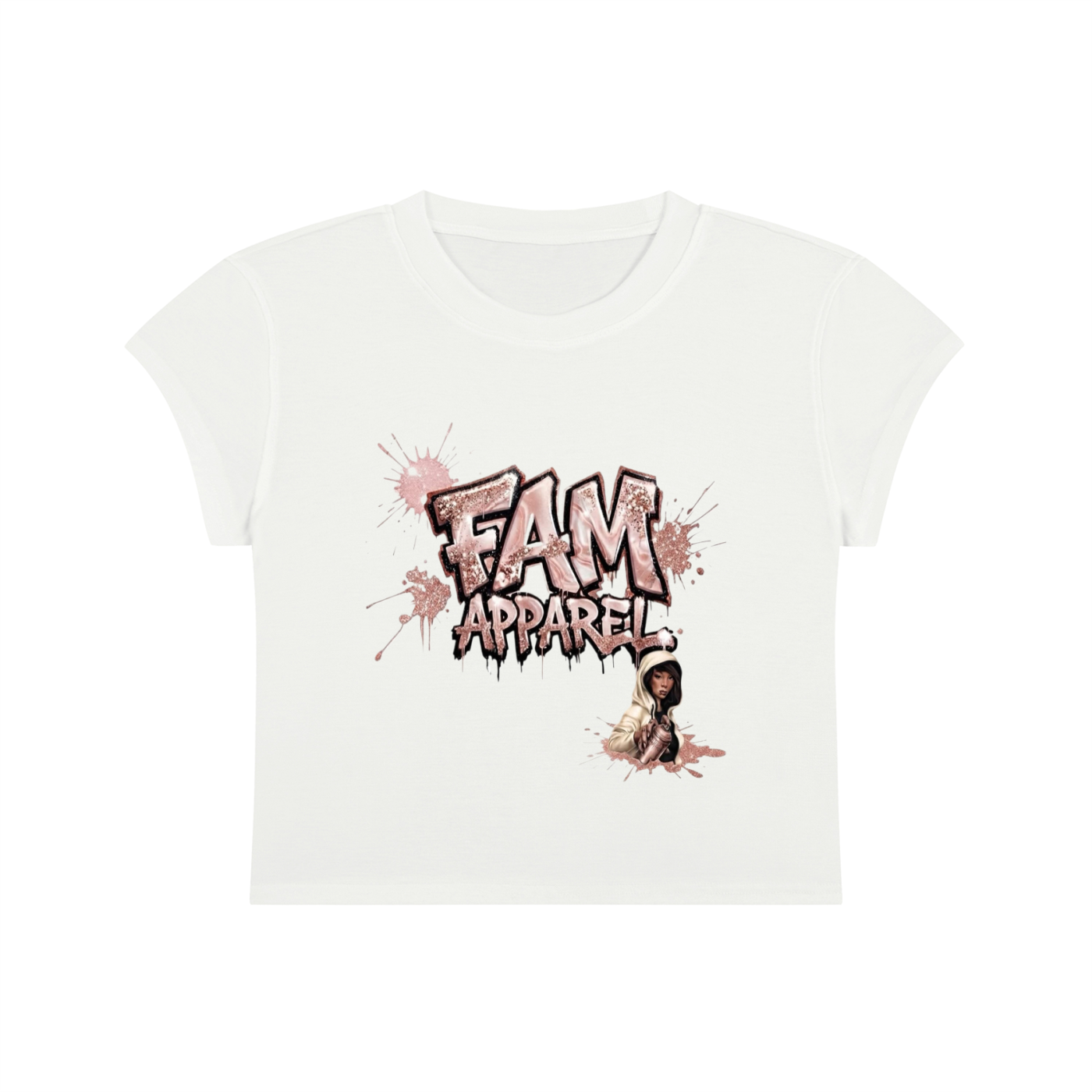 FAM APPAREL GIRLY Slim-Fit Cropped T-Shirt