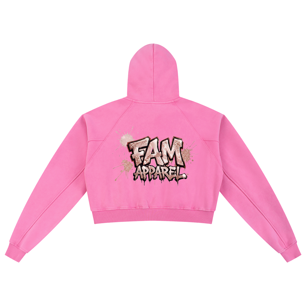 Rose Gold SPILL Cropped Hoodie