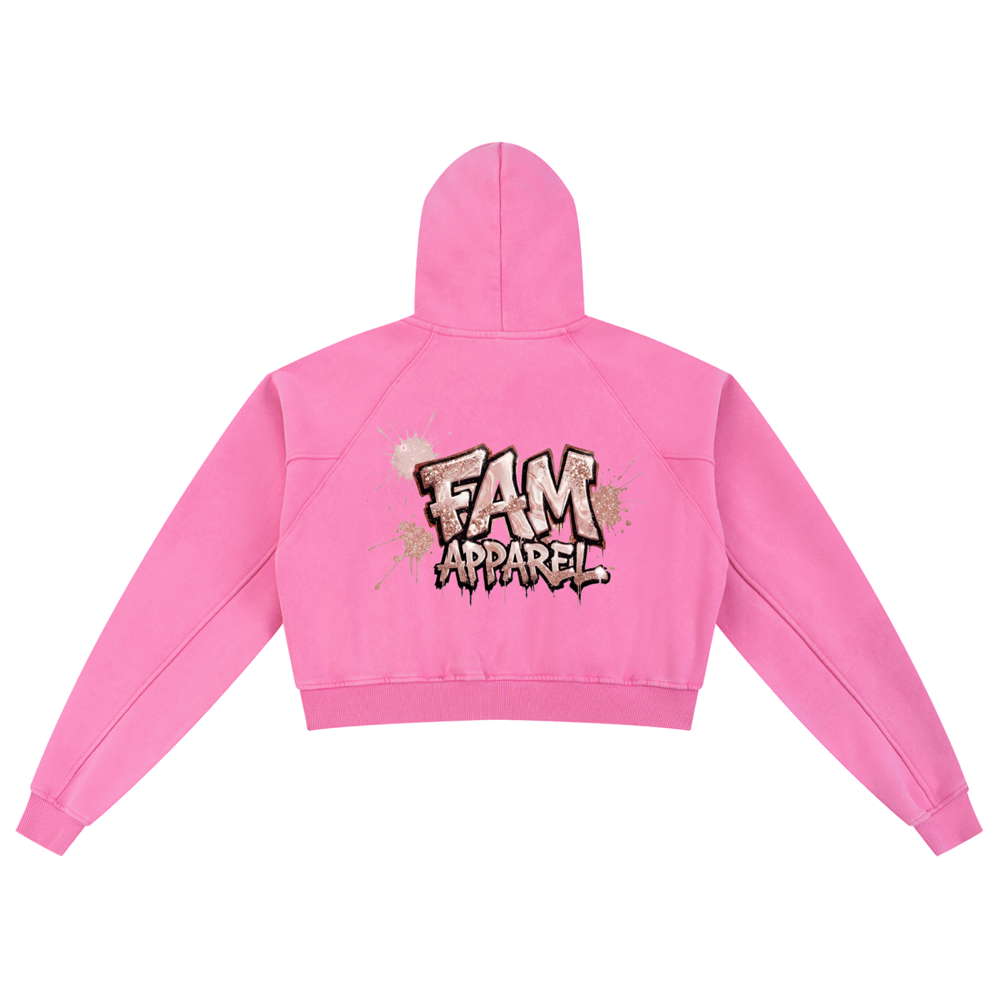 Rose Gold SPILL Cropped Hoodie