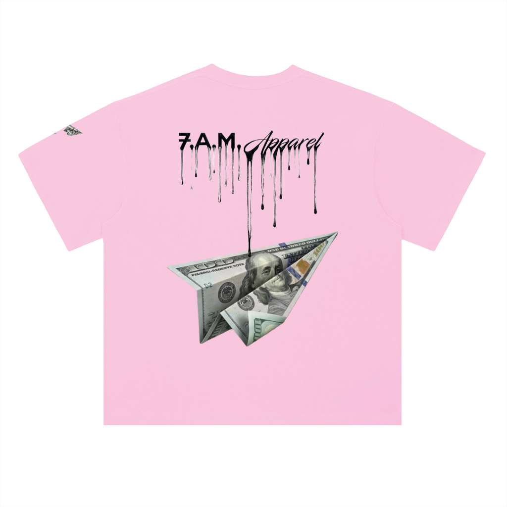 FAM MONEY PLANE Heavyweight Drop Cotton T-Shirt