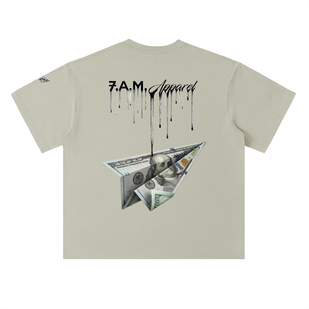 FAM MONEY PLANE Heavyweight Drop Cotton T-Shirt