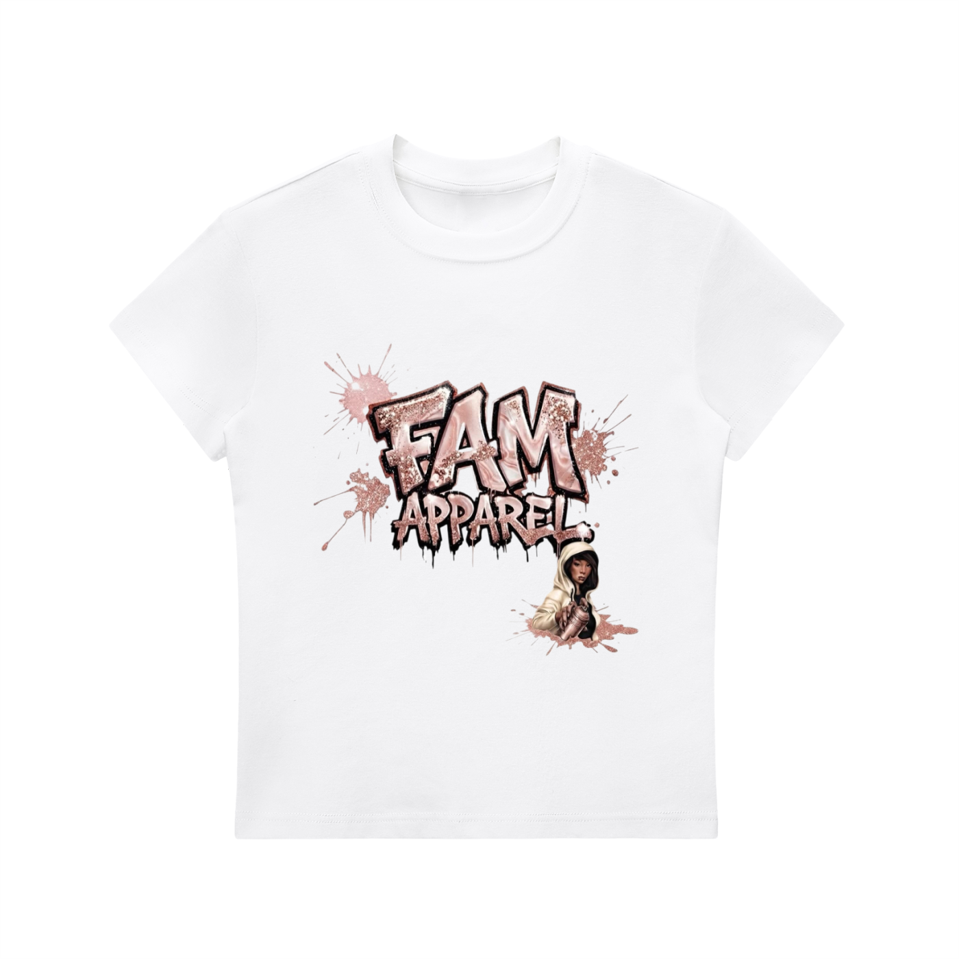 FAM APPAREL GIRLY Bodycon Crewneck T-Shirt