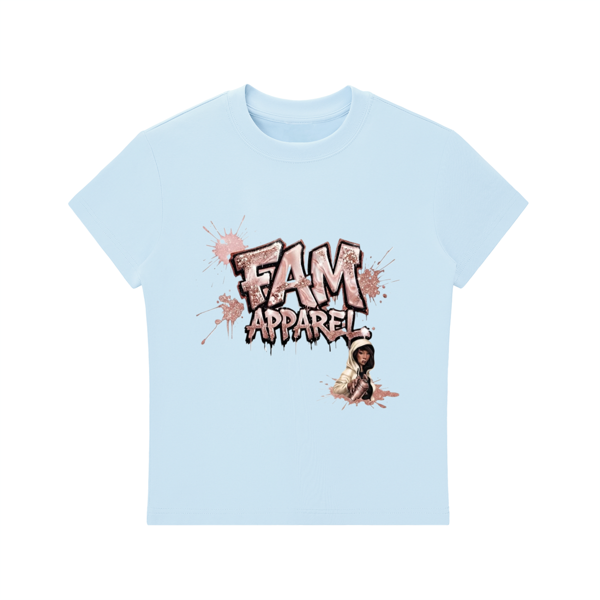FAM APPAREL GIRLY Bodycon Crewneck T-Shirt