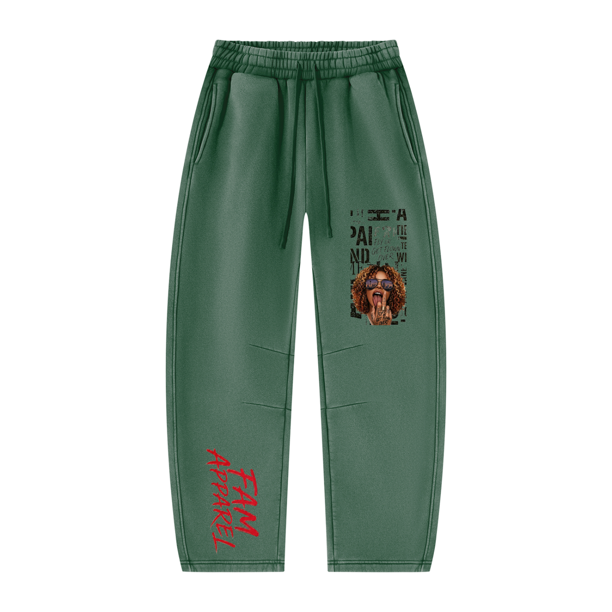 Unisex Vintage Wash Barrel Leg Fleece Sweatpants