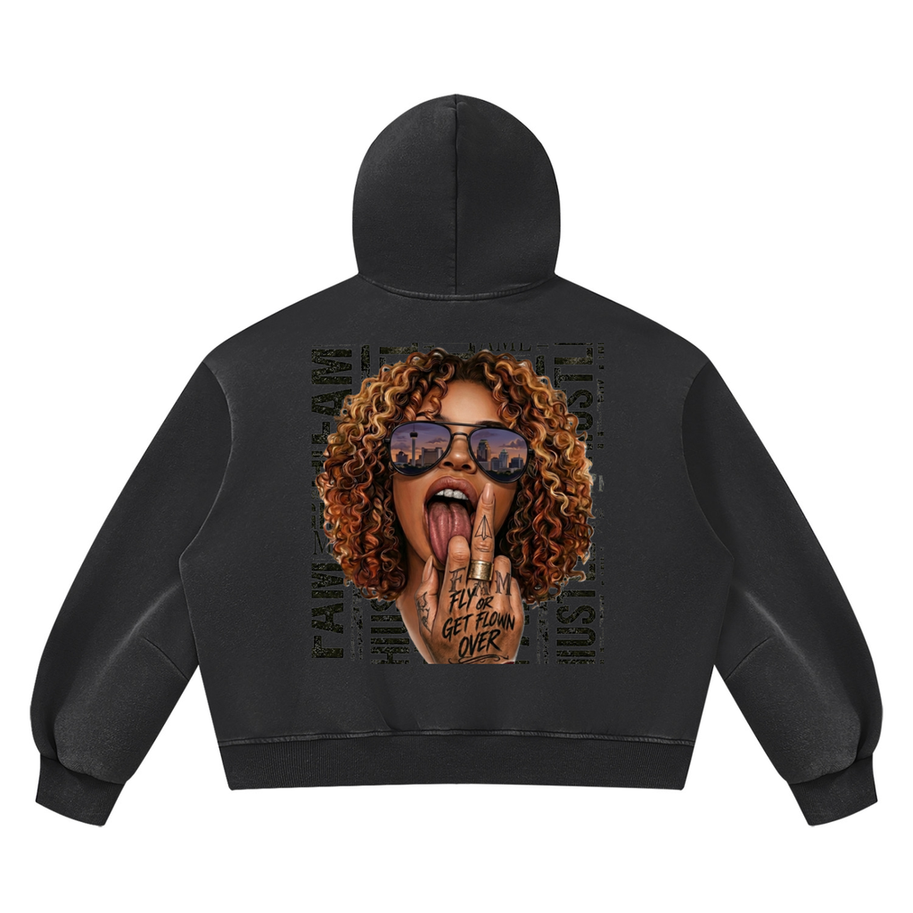 Unisex Vintage Wash Boxy Fleece Hoodie