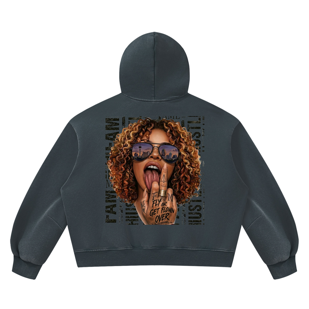 Unisex Vintage Wash Boxy Fleece Hoodie