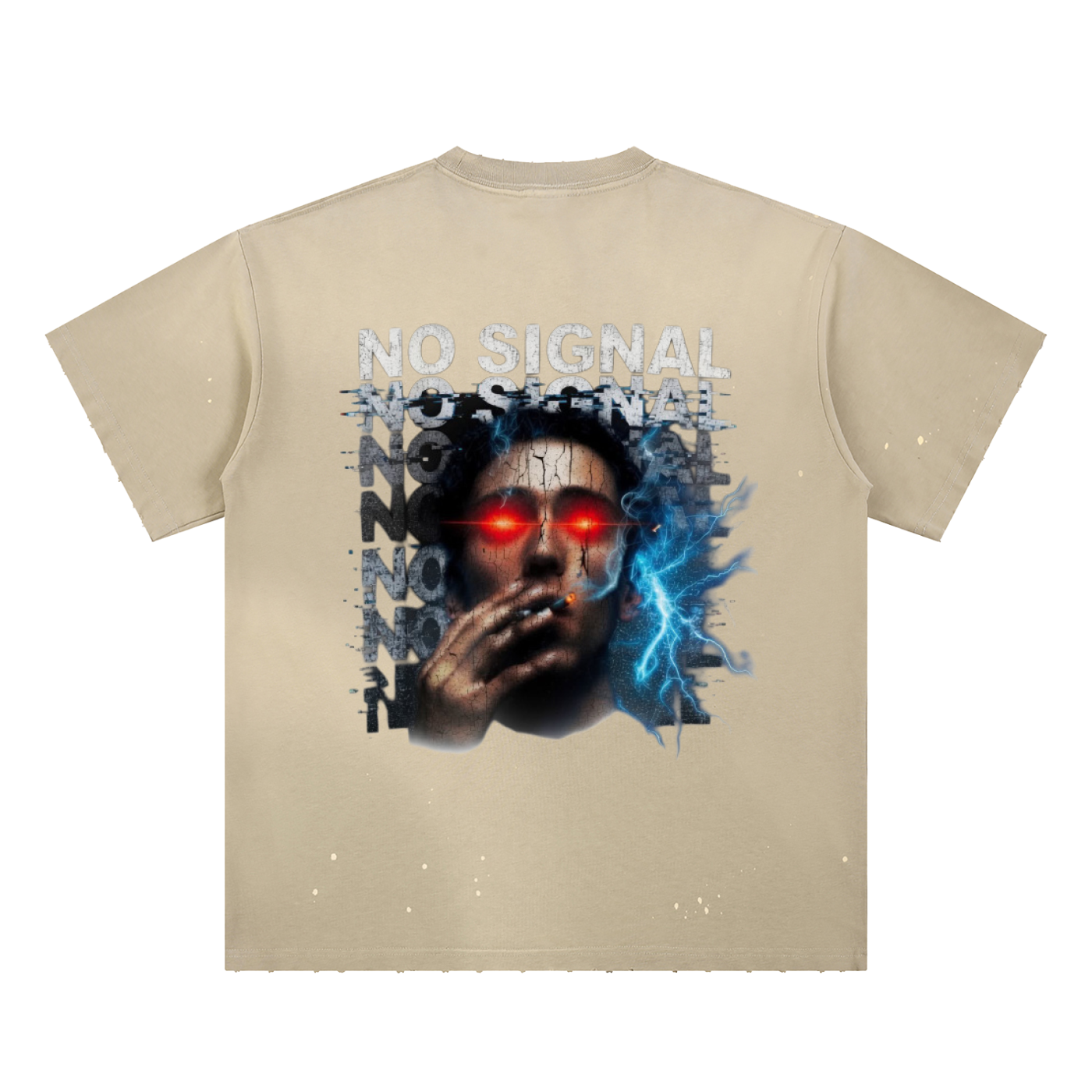 No Signal  Hand-Frayed Sunfade Paint Splatter T-Shirt