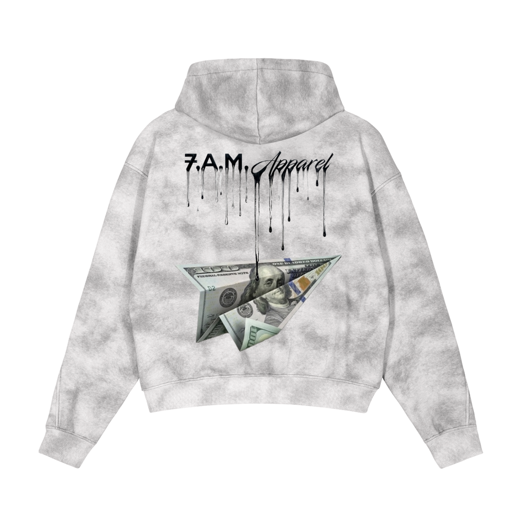 FAM Money Dirty Washed Zip-Up Fleece Hoodie