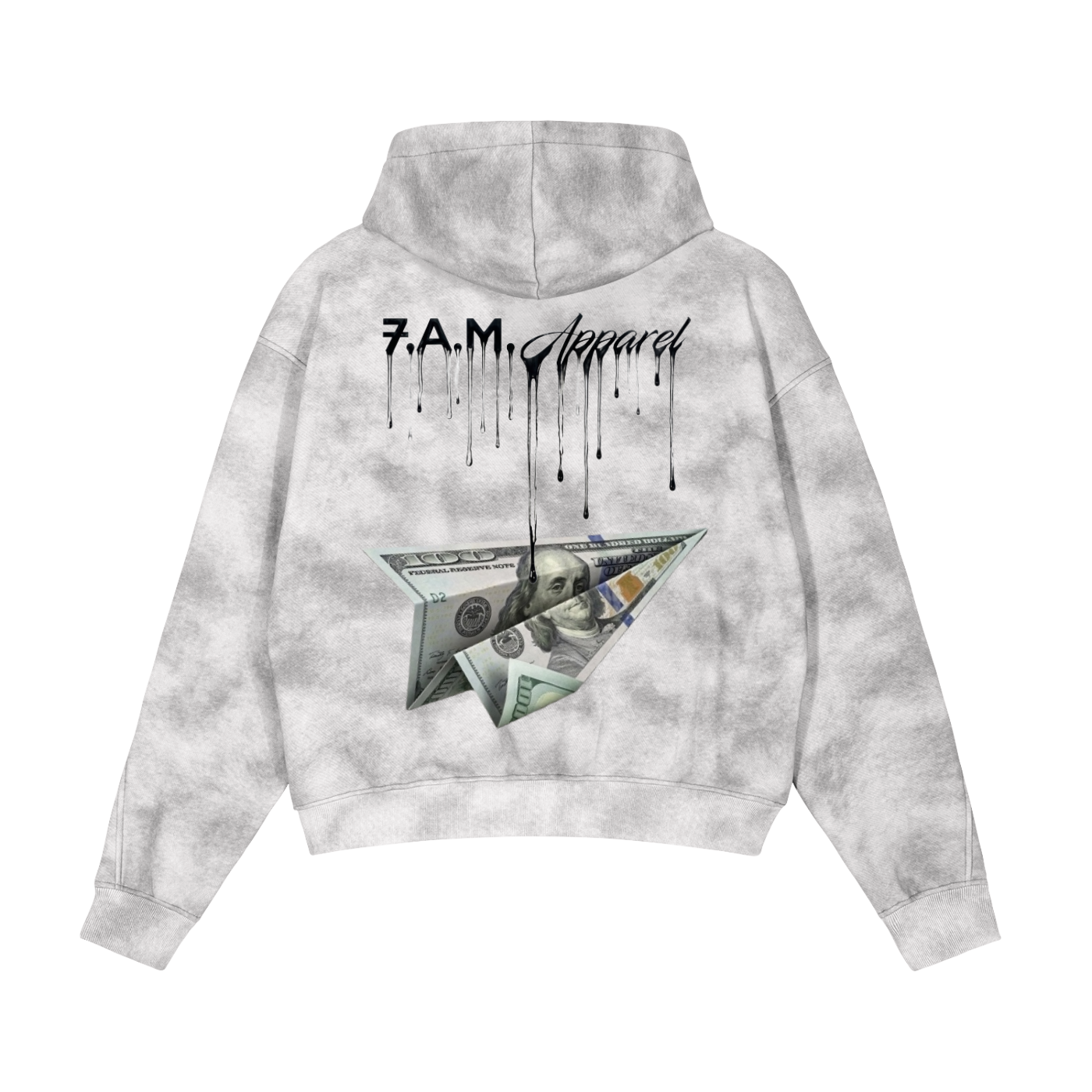 FAM Money Dirty Washed Zip-Up Fleece Hoodie