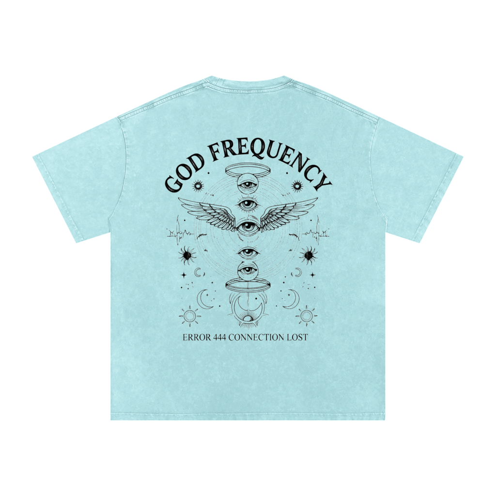 NO SIGNAL Snow Washed Oversized Cotton T-Shirt