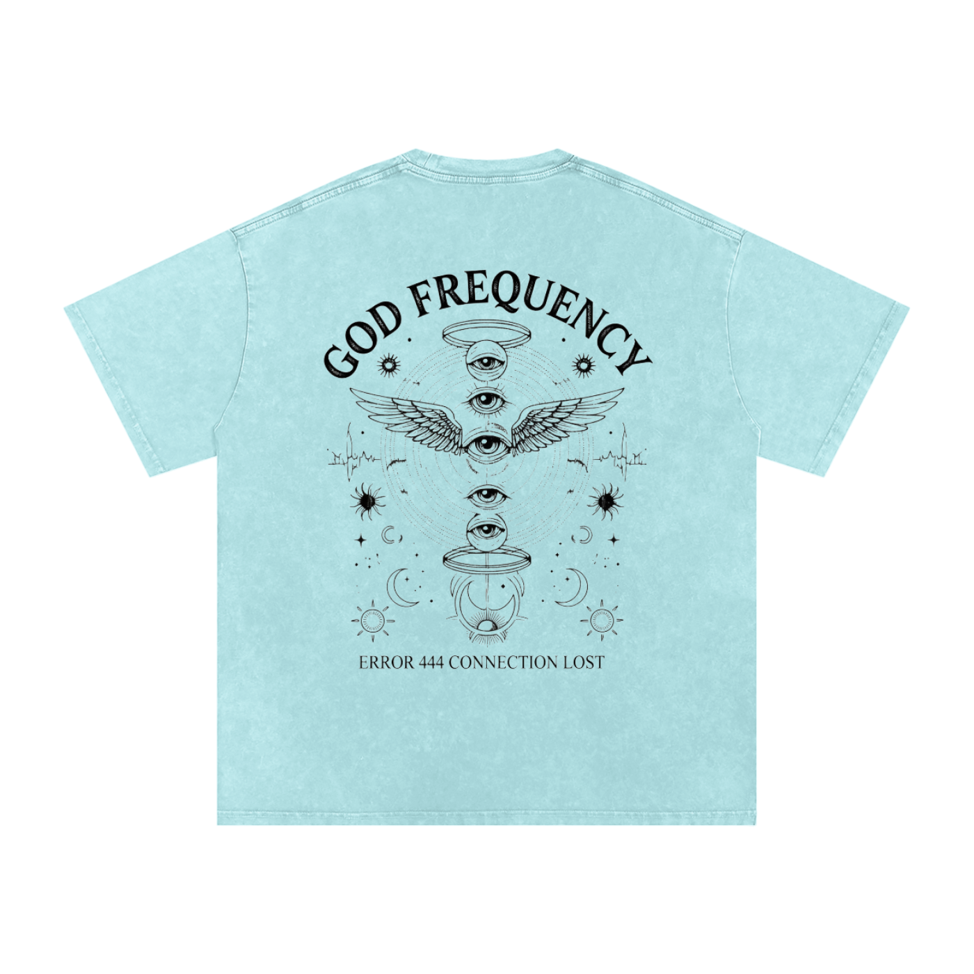 NO SIGNAL Snow Washed Oversized Cotton T-Shirt