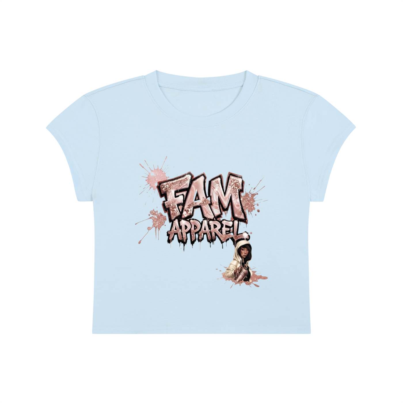 FAM APPAREL GIRLY Slim-Fit Cropped T-Shirt