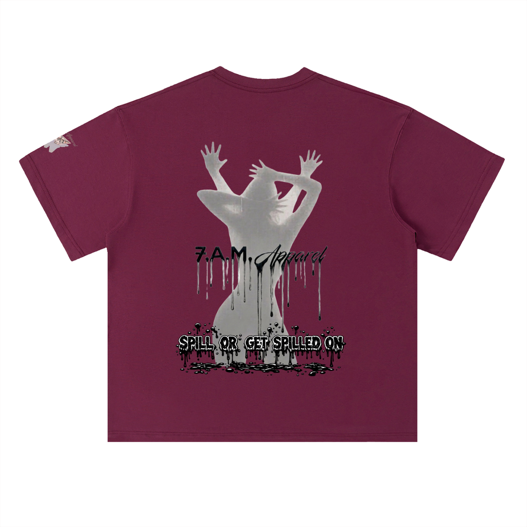 Spill Girl Heavyweight Drop Shoulder Cotton T-Shirt