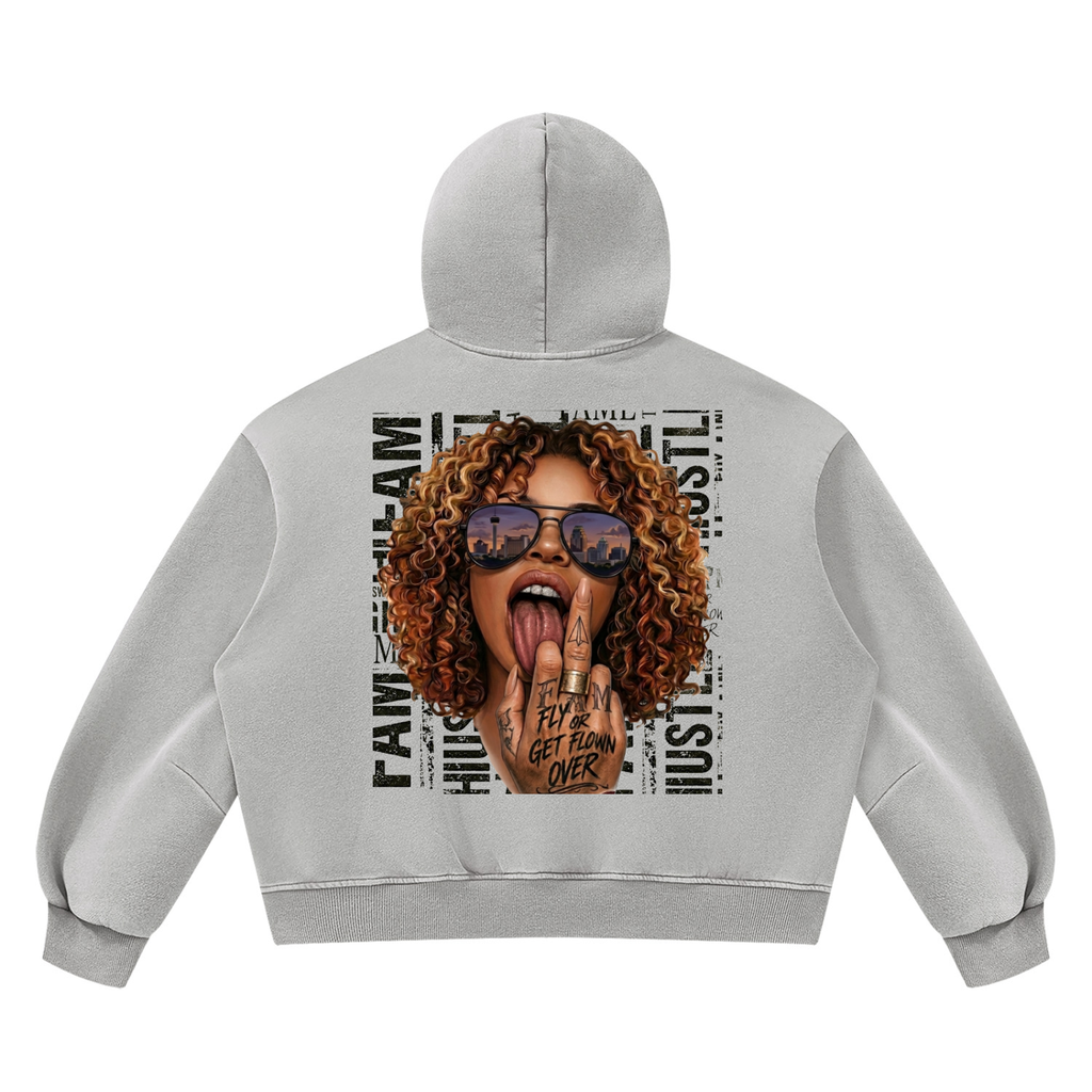 Unisex Vintage Wash Boxy Fleece Hoodie